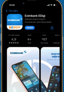 Cách đăng nhập Eximbank Edigi trên điện thoại 1