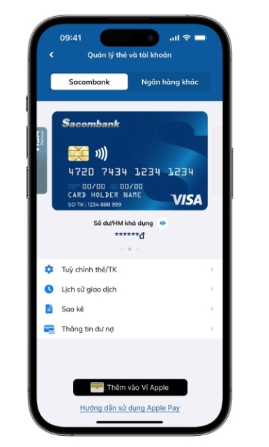 Cách thêm thẻ Sacombank vào Apple Pay 3