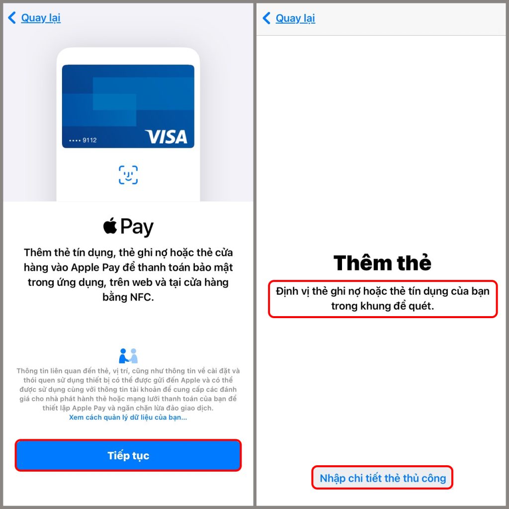 Cách thêm thẻ Vietcombank vào Apple Pay từ ví Apple  3